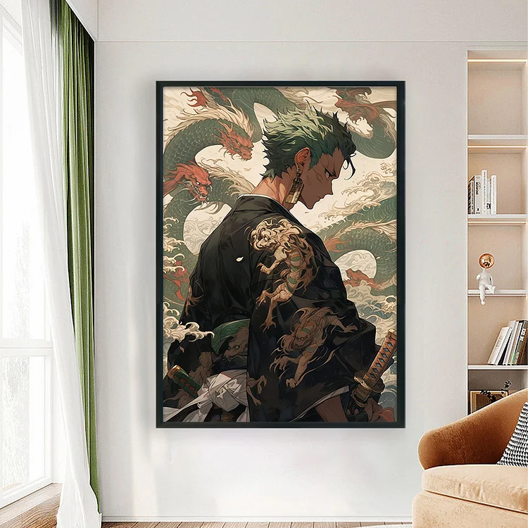 Anime One Piece Zoro 11CT Stamped Cross Stitch 40*60CM