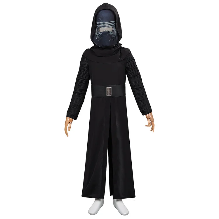 Kids Children Kylo Ren Black Robe Outfits Cosplay Costume Halloween Carnival Suit