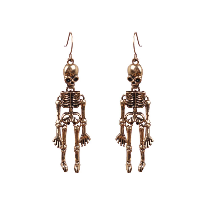   Skeleton Punk Halloween Metal Earrings - Neojana