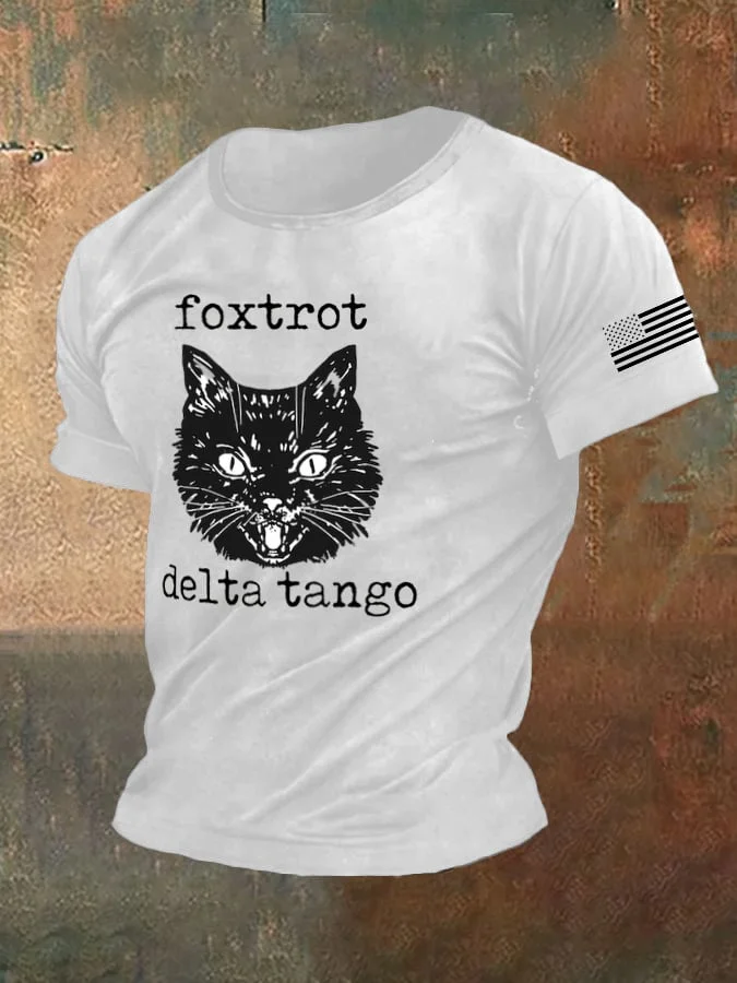 Men's Cat Fdt Print T-Shirt  socialshop