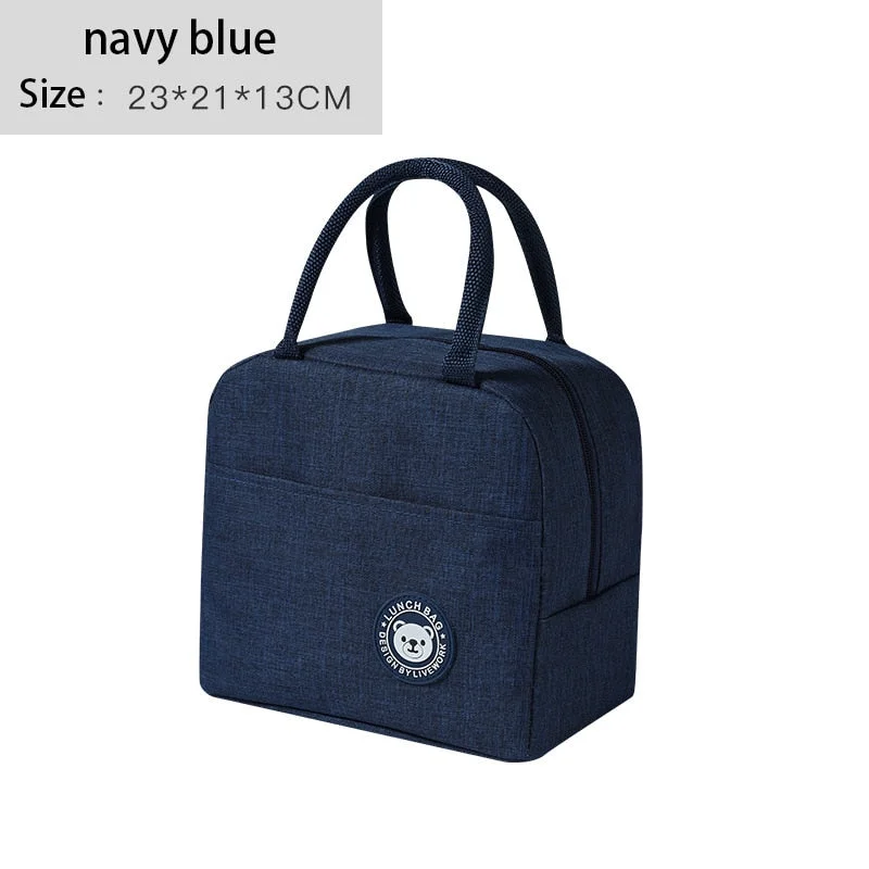 New Portable Lunch Bag New Thermal Insulated Lunch Box Tote Cooler Handbag Lunch Bags For Women Convenient Box Tote Food Bags