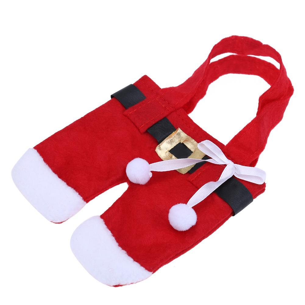 

6pc Christmas Santa Claus Pants Cutlery Bags Covers Xmas Tableware Decor, 501 Original