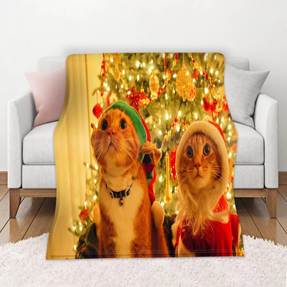 Christmas Blanket Winter Warm Decorative Sofa Living Room Rest Bed To Sleep Flannel Printed Pattern Home Blanket