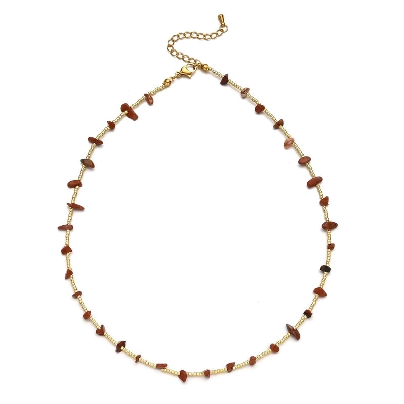 Stone Copper Geometric Necklace