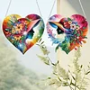 2Pcs Girl 2D Flat DIY Hanging Diamond Art Ornament Window Pendant (Top Hat)