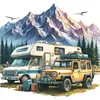 Camping en plein air-plein rond diamant peinture-30 * 30cm