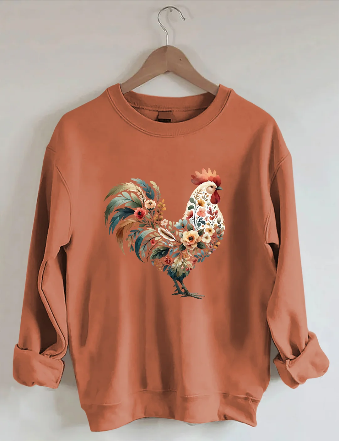 Floral Rooster Sweatshirt