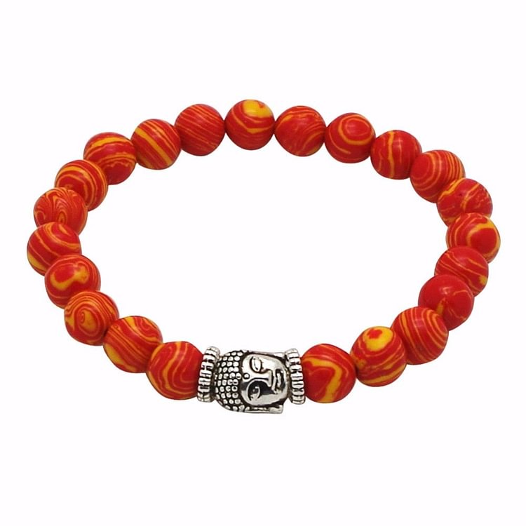 YOY-Red Natural Stone Bead Buddha Bracelets