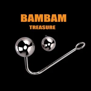 pornhint Pornhint Stainless Steel Anal Hook With 2 Balls, Anal Beads Ball For Men Woman, Huge Long Anal Plug, Prostate Massager, Adult Sex Toys, Mature