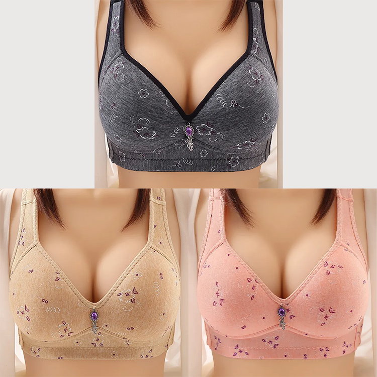 🔥Hot sale🎉Plus Size Soft And Comfortable Bra  Wire Free(3pcs--Last day 70% OFF) 