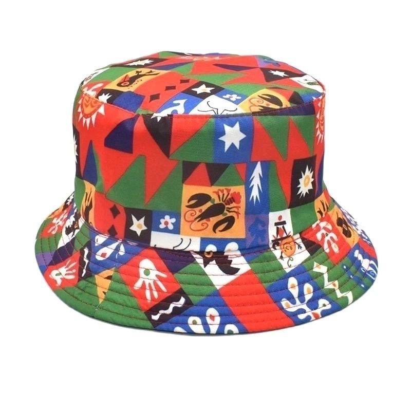 Unisex Fashion Geometric Printing Flat Eaves Bucket Hat