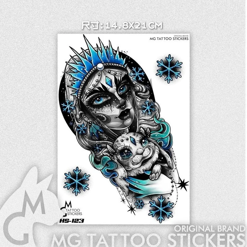 Japanese Dark Comics Evil Kawakami Tomie Double-sided Girl Waterproof Temporary Fake Tattoo Sticker Sleeve Anime Tattoo