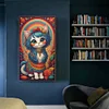 >SALE<5D DIY Full Round Drill Diamond Painting Rainbow Cat Kit Home Decoration 40x70cm