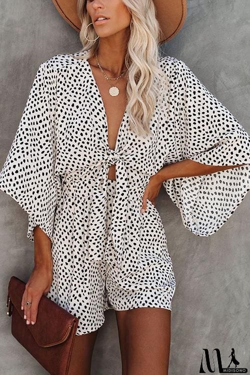 MidiSono - Print Bat Knot Romper