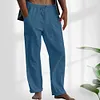 Gioiacombo&trade; Pantaloni da uomo in lino con coulisse