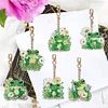6pcs/set Double Sided Special Shape Diamond Painting Keychain Kit (Flower Frog)
