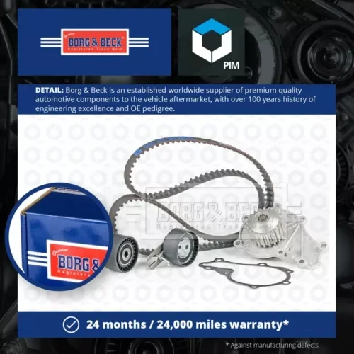 Timing Belt & Water Pump Kit fits PEUGEOT BIPPER 1.4D 2008 on Set B&B Quality Parts