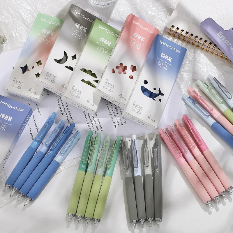 6pcs Set, Gel Pen, Coffee Pens, Kawaii Stationary, Cute Pens, Sign Pen,  Black Gel Pens, Highlighter Pen, Aesthetic Pens, School Supplies 