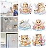 (US Local)6Pcs Acrylic  Cloud Cats Diamond Painting Fridge Magnet for Fridge