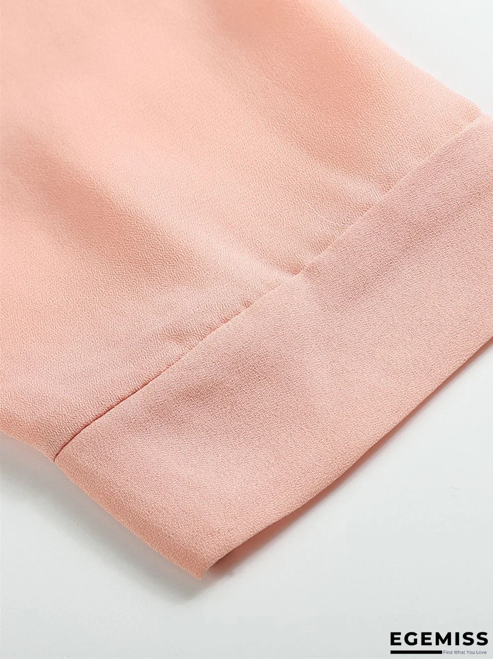 Long Sleeve Button Lace Solid Color Dress | EGEMISS