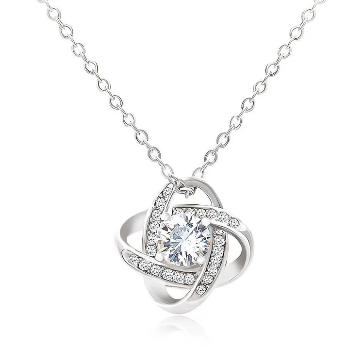 For Daughter - S925 Always Keep Me in Your Heart for You are Always in Mine Knot Necklace