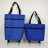 Collapsible Trolley Bags Folding Shopping Bag 2 in 1 Shopping Cart with Wheels Resuable Grocery Bag Heavy-Duty Capacity Bag for Women Home Supermarket
