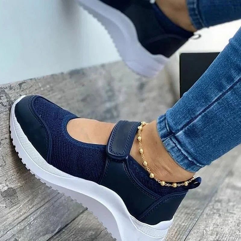 2021 Women Chunky Sneakers Solid Color Platform Shoes Thick Bottom Zipper Women's Vulcanized Shoes Sneakers Zapatos De Mujer