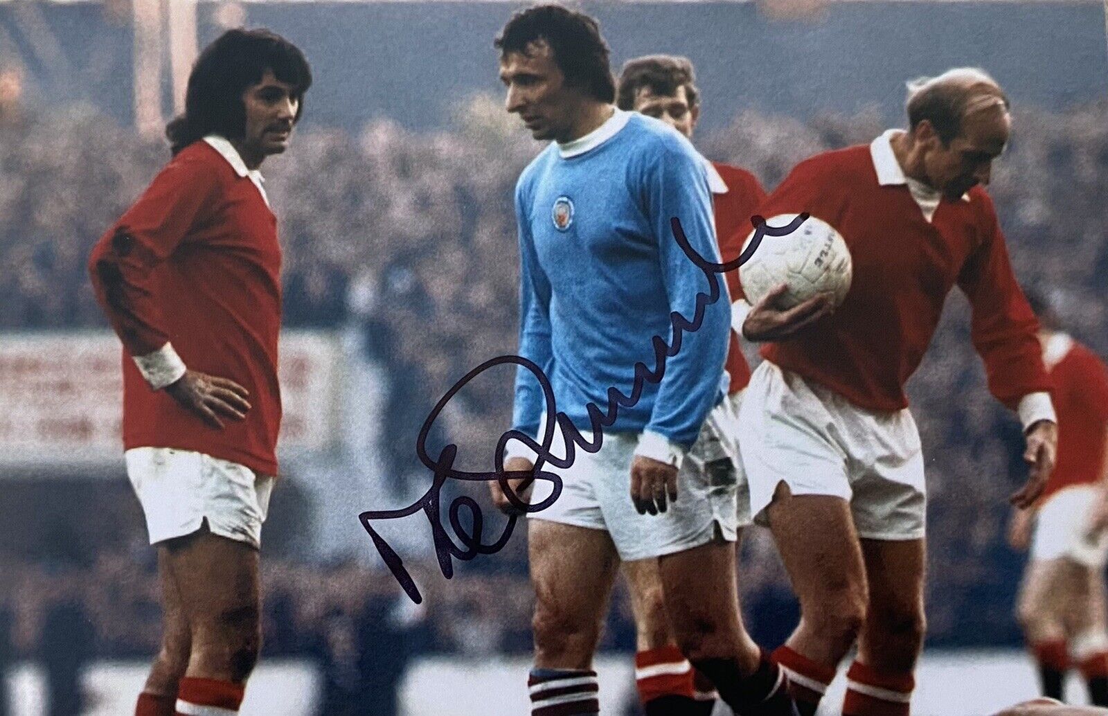 Mike Summerbee Genuine Hand Signed Manchester City 6X4 Photo Poster painting 6