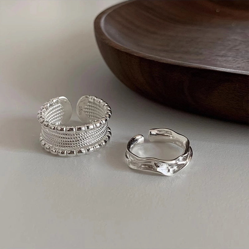 Minimalist Solid Color Copper Silver Plated Open Rings