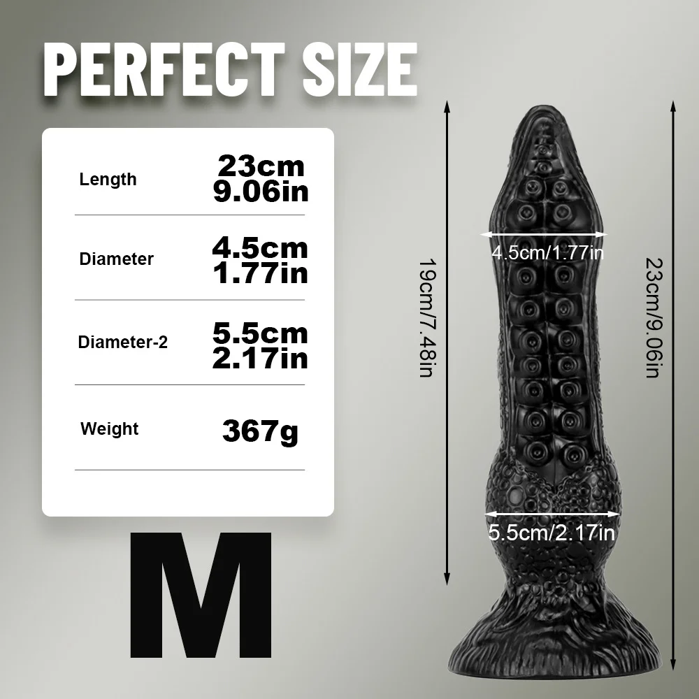 7.08-11.81inches 4 Sizes Silicone Tentacle Octopus Dildo Anal Plug