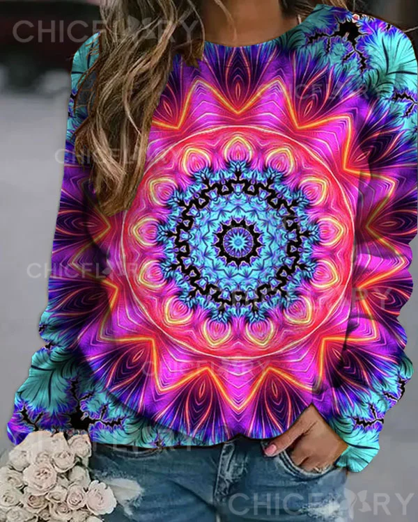 Mandala Vintage Long Sleeve Top