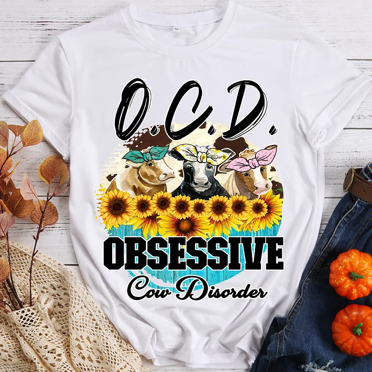 Sunflower O.C.D Obsessive Cow Disorder T-shirt - BSLY0001