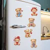 6Pcs Acrylic Valentine Day Love Bear Diamond Art Refrigerator Magnets Sticker
