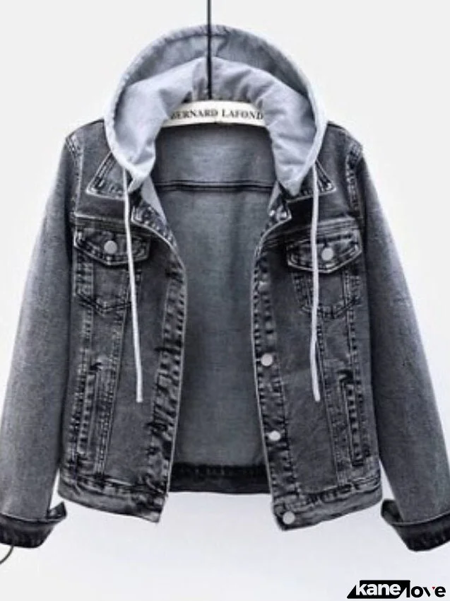 Women's Denim Jacket Hoodie Jacket Outdoor Street Daily Spring Summer Regular Coat Regular Fit Breathable Streetwear