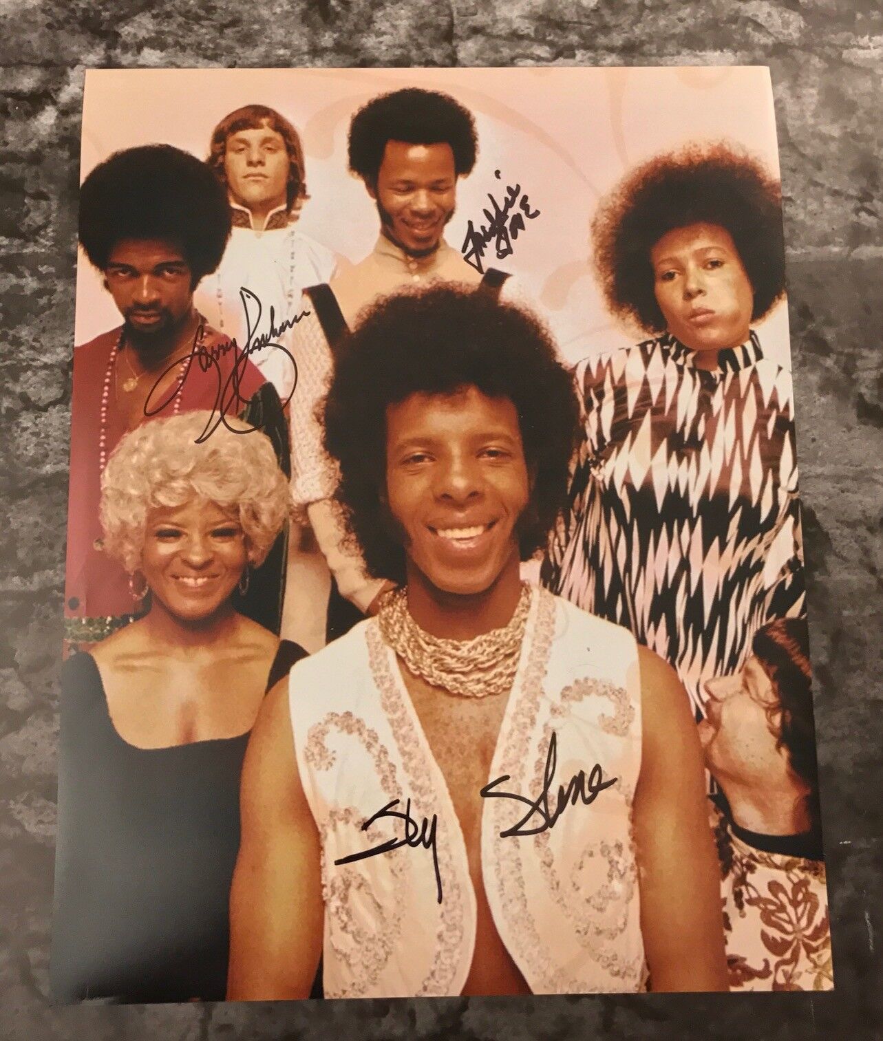 GFA Larry Freddie & Sly * SLY AND THE FAMILY STONE * Signed 11x14 Photo Poster painting S3 COA