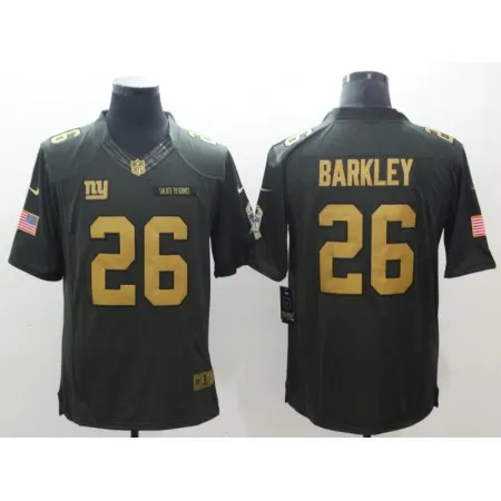 Men's New York Giants #26 Saquon Barkley Gold Anthracite Salute To Service Limited Jersey