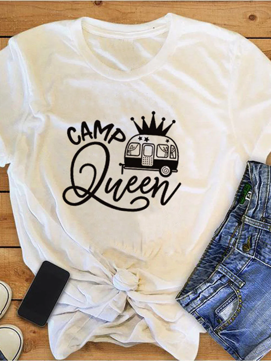 Camp Queen O Neck T-shirt