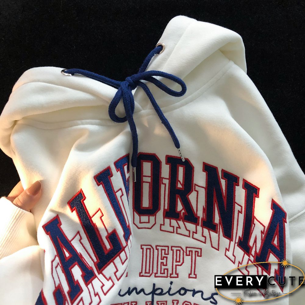 Unisex Vibe-Style Letter Embroidered Pullover Sweatshirt