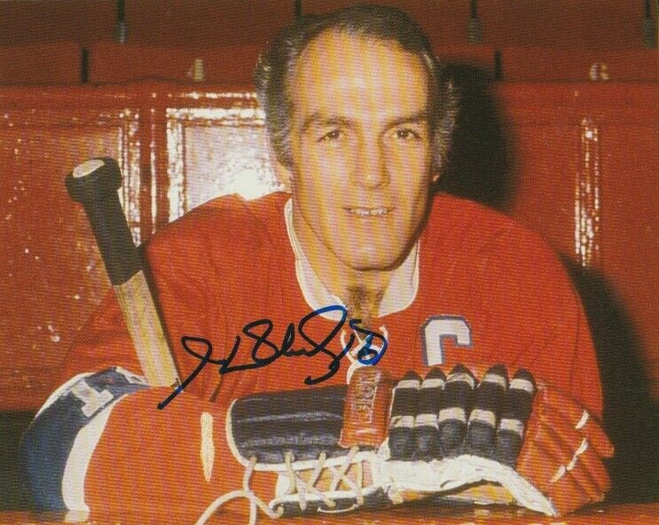 VINTAGE HENRI RICHARD SIGNED MONTREAL CANADIENS 8x10 Photo Poster painting #1 HHOF Autograph