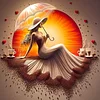 Diamond Painting -DIY Round Drill Sunrise Scenery Girl(40x40cm)