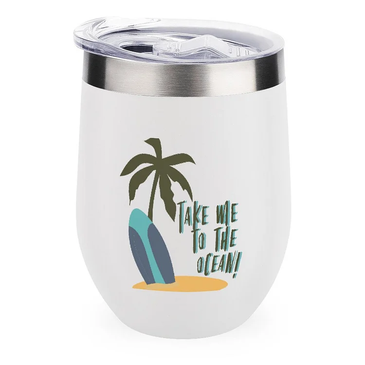 Take Me To The Ocean Stainless Steel Insulated Cup Traval Mugs - Heather Prints Shirts
