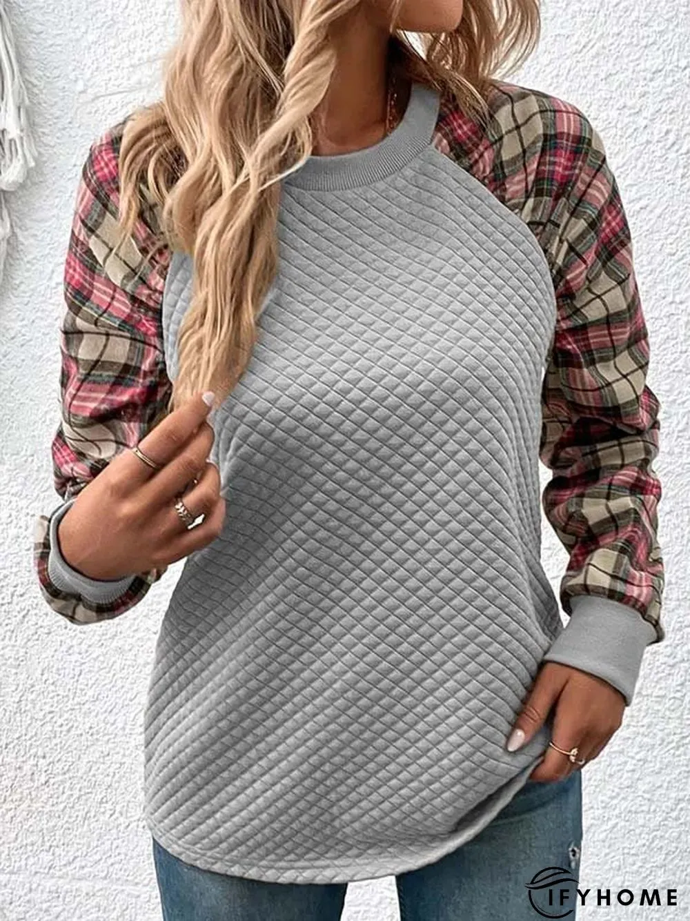 Jersey Loose Crew Neck Casual Sweatshirt | IFYHOME