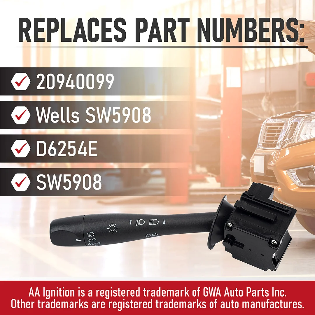 Garlaven Turn Signal and Headlamp Dimmer Switch Blinker Lever,  D6254E, 20940099, SW5908 for Chevy, for Pontiac, for Saturn & for Suzuki Vehicles