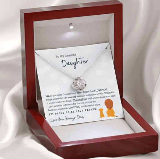 MORSHINY™ DAUGHTER - I'M PROUD TO BE YOUR FATHER - LOVE KNOT NECKLACE