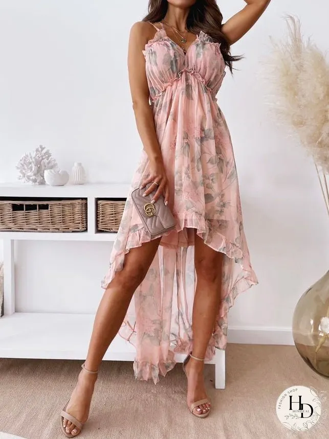 Dresses Bohemian Sling Chiffon Ruffle Dress for Women