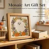 Pumpkin Ghost Glass Mosaic DIY Craft Kit &ndash; Framed Halloween Wall Art