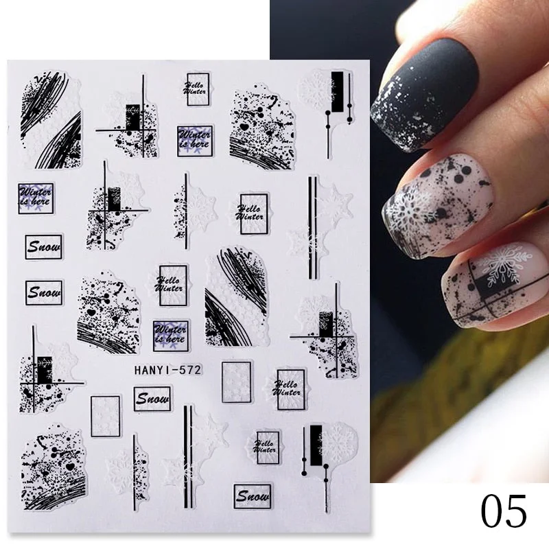 Dandelion Flower 3D Nail Stickers Women Face Abstract Butterfly Image Sexy Girl Christmas Slider Design Polish Nails Art Decals-Nail Inspo