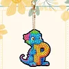 Diamond Painting Double Sided Dinosaur Letters P Keychain Pendant