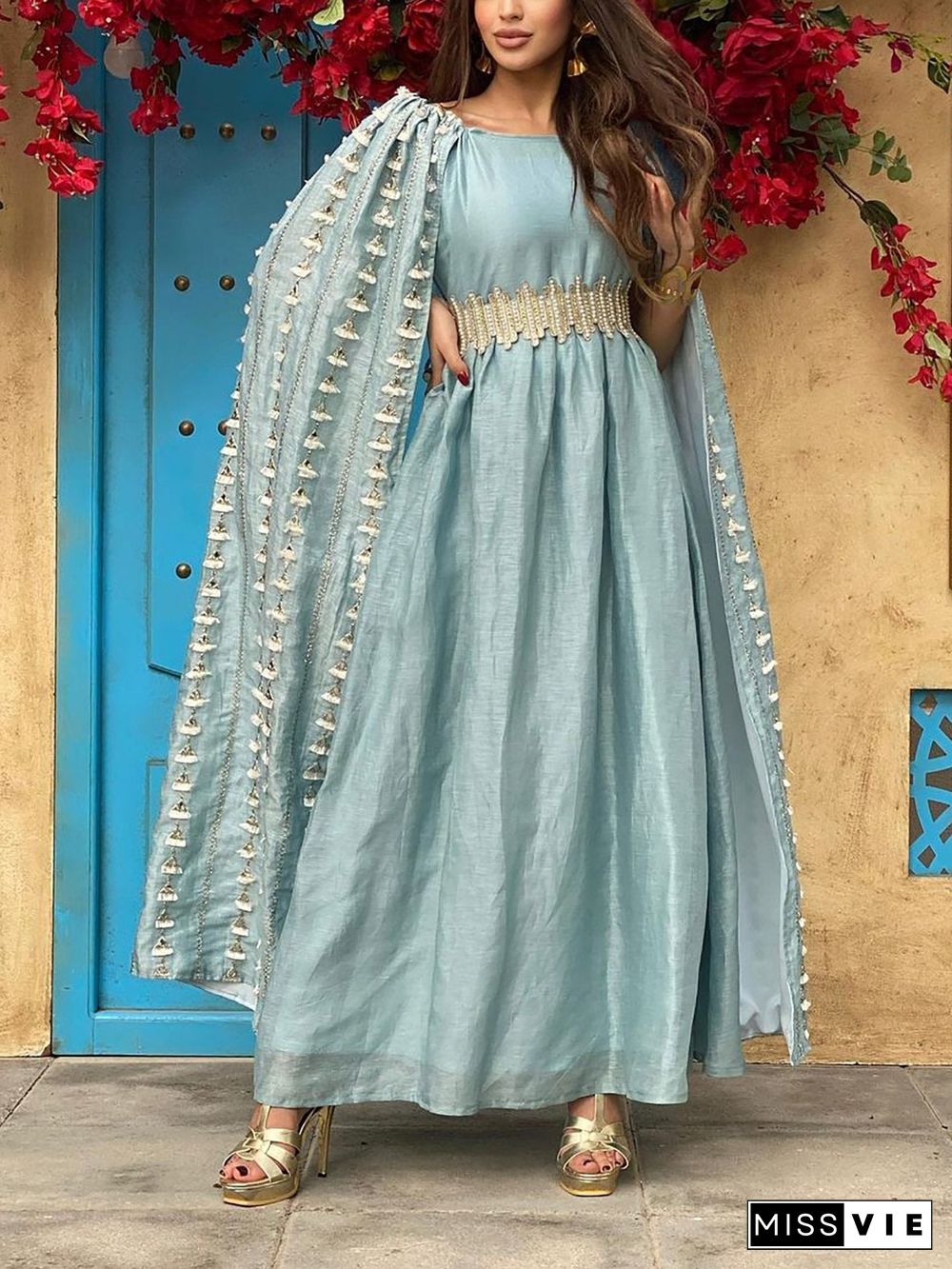 Round Neck Slim Elegance Ramadan Dress