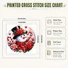 Red Candy Snowman Full 18CT 2 Strands DIY Stamped Cross Stitch Kits for Beginners Adults Home Wall Decor Cross Stitch Art and Crafts Kits 25x25cm